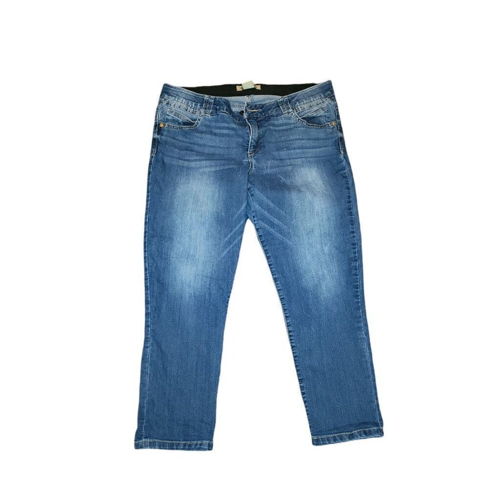 Democracy Ab Technology Stretch Waist Midrise Skinny Jeans Womens Size 16 Blue